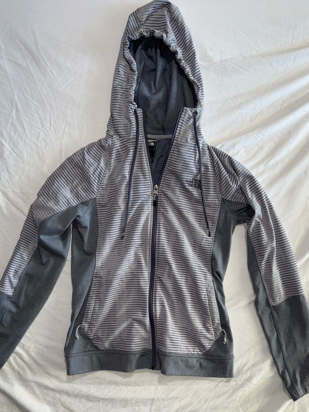 The North Face Women's Gray Striped Utility Hoodie Jacket